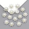10 Pcs. Snowflake Base Metal Strass Shiny Buttons for Clothing Shoes Bags Accessories Crafts DIY