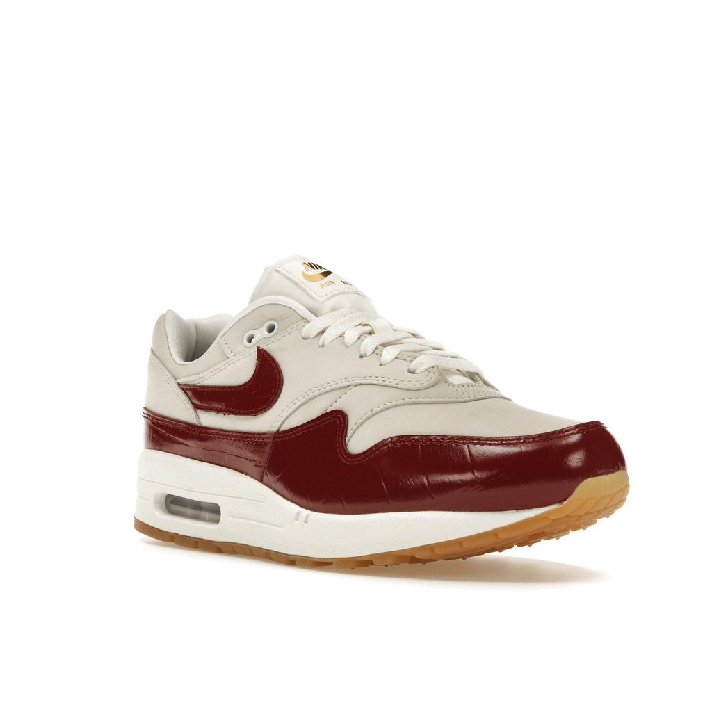 Nike Air Max 1 LX Team Red Croc Женские кроссовки Кремовый парус Gum-Светло-коричневый FJ3169-100