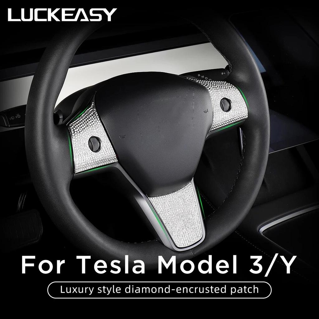 Для Tesla Model 3 ModelY Роскошная Алмазная нашивка Автомобильный руль Центральный контрольный держатель для чашки Воздуховыпускное отверстие Внутренняя наклейка