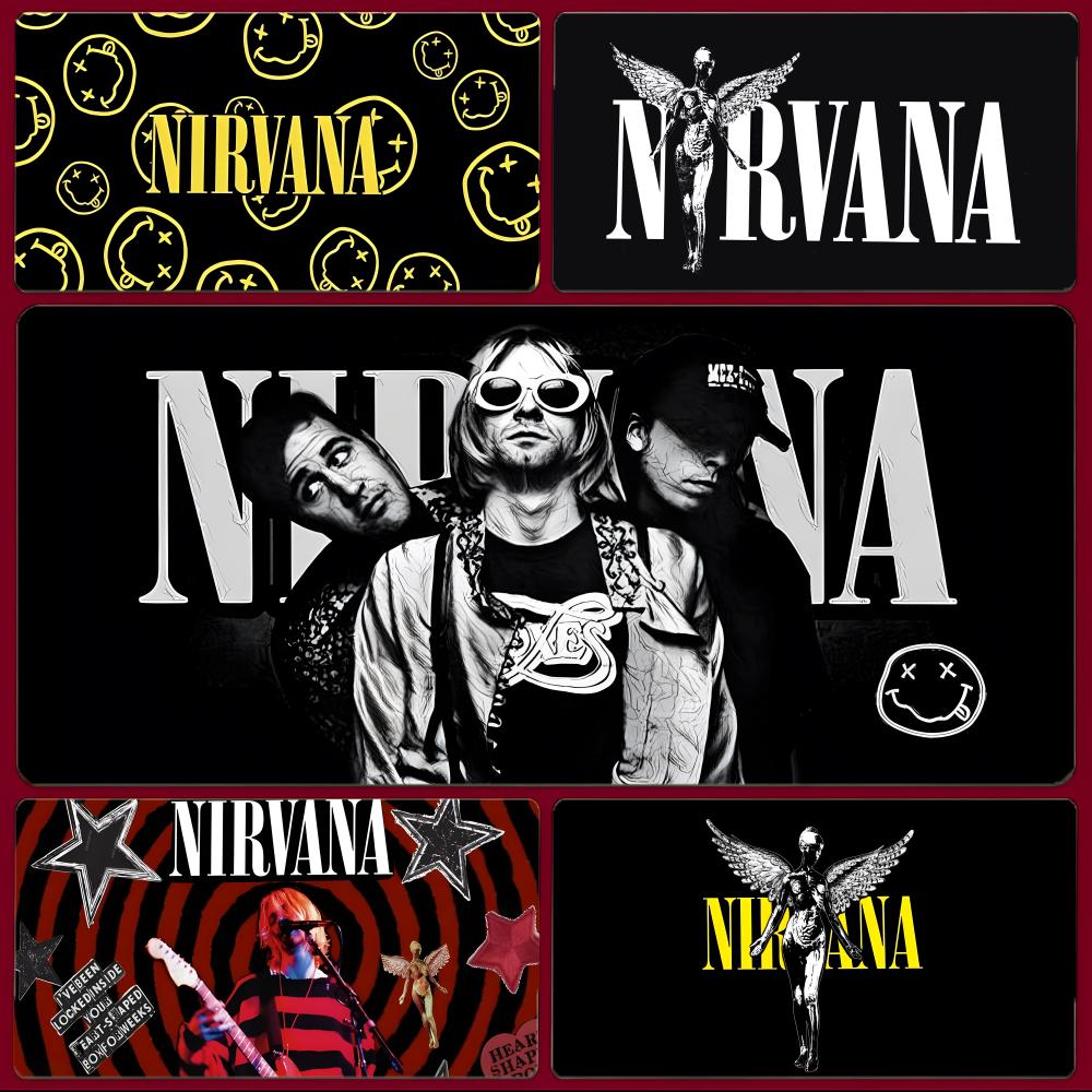 Classic Rock Band NNirvana Mouse Pad Large Gaming Mousepad With Stitched Edges Thickened Desk Mat Pc