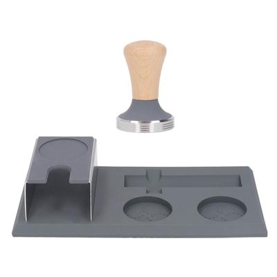 Серый коврик для трамбовки кофе, силиконовый угловой коврик для кофе, станция для трамбовки кофе