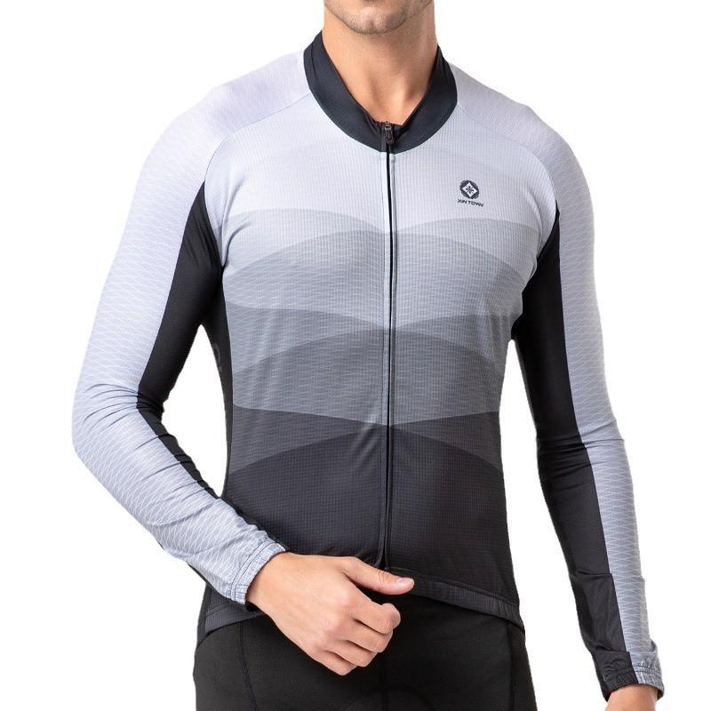 XINTOWN Mens Long Sleeve Cycling Jersey Moisture Wicking Bike Top Riding