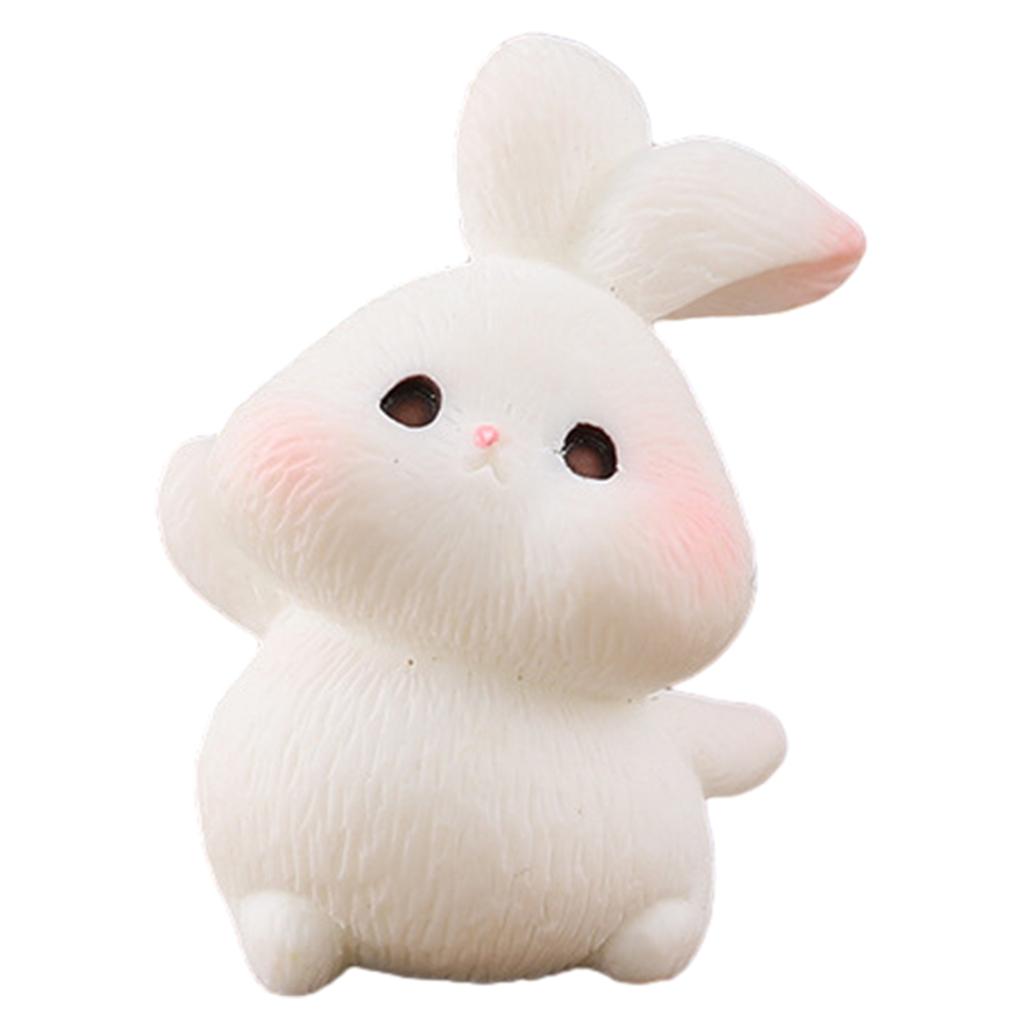 Cute Easter Rabbit Figurine Miniatures Delightful Look Suitable for Home or Office Display Fairy Garden Accessories