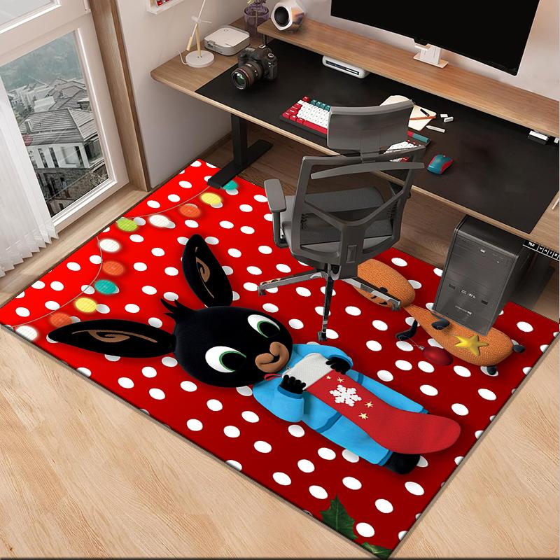 Bunny's Cozy Hug Office Rug Chair Mat, Game Carpet, Suitable for Front Door, Bedroom, Living Room, Desk, Holiday Gift