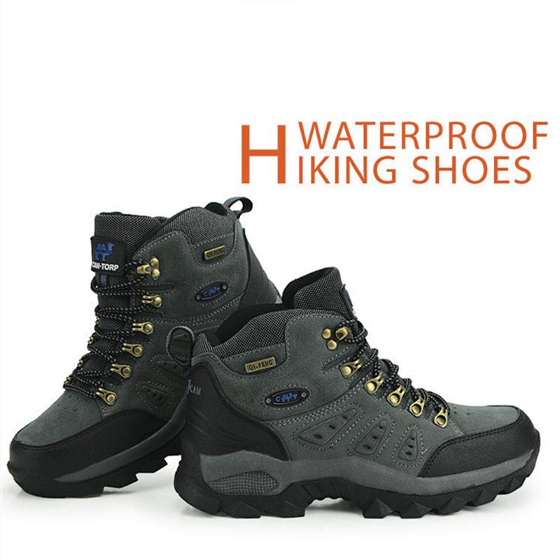 Unisex High-Top Outdoor Hiking Shoes - Spring & Autumn, Plus Size, Casual Mid-Top Climbing Footwear