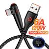 Кабель USB на Type-C 120 Вт, Г-образный под 90 градусов, Быстрая зарядка, Кабель Type C для передачи данных, Для телефонов Samsung Xiaomi Huawei, Быстрая зарядка, Кабель USB C