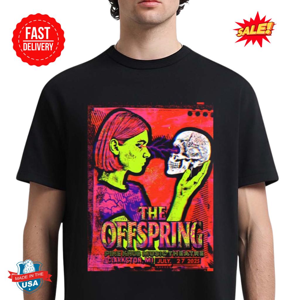 Unisex Graphic T-shirt The Offspring Clarkston Michigan 2025 At Pine Knob On July 27 2025 T-Shirt