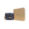 COACH Georgie Linen With Calfskin Saddle Bag, Crossbody Bag, Shoulder Bag Small Women's Denim Blue C4066-IMDEI