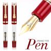 Jinhao 1935 Tiandao Fountain Pen – Transparent Body, Golden Guitar Clip Design – F/M Nib, Green & Red Ink Pens for Office, Writing & Gift Purposes