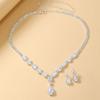 Claw Chain Rhinestone Jewelry Set Water Drop Necklace Wedding Party Earrings  Banquet