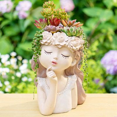 4-дюймовый смоляной горшок для суккулентов Fairy с дренажем – симпатичный мини-кашпо для декора помещения