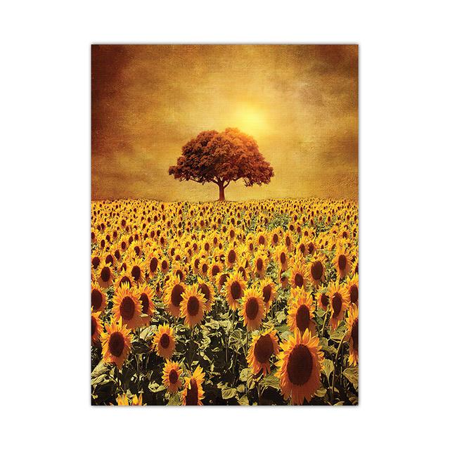 Классическая картина на холсте с подсолнухом, поп-настенная картина маслом, растения, цветы, постеры, принты, фотографии для гостиной, домашний декор