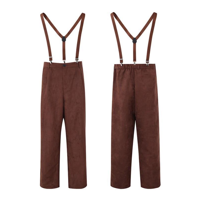 Adult Suspender Pants Plaid Costume Halloween Theater Cosplay