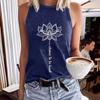 Футболка без рукавов с принтом на весну и лето с жилетом-пуловером с круглым вырезом