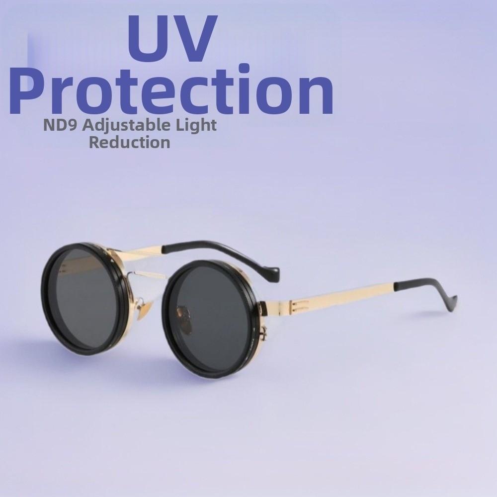 9 Level Dimming Adjustable Dimming Glasses Round Fishing Sunglasses Outdoor Activities