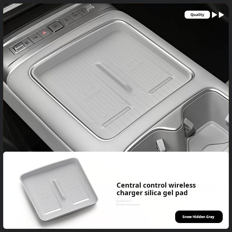 For BYD Leopard Titanium 7 2025 2026 Car Styling Wireless Charging Silicone Mat Anti-Slip Dustproof Interior Durable Accessories