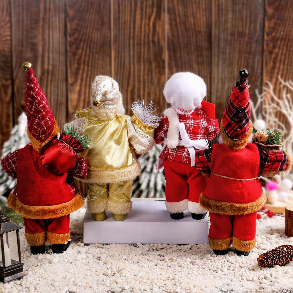 Cross-Border Santa Claus Ornament: Cute Christmas Doll Holding Gift for Window Decoration