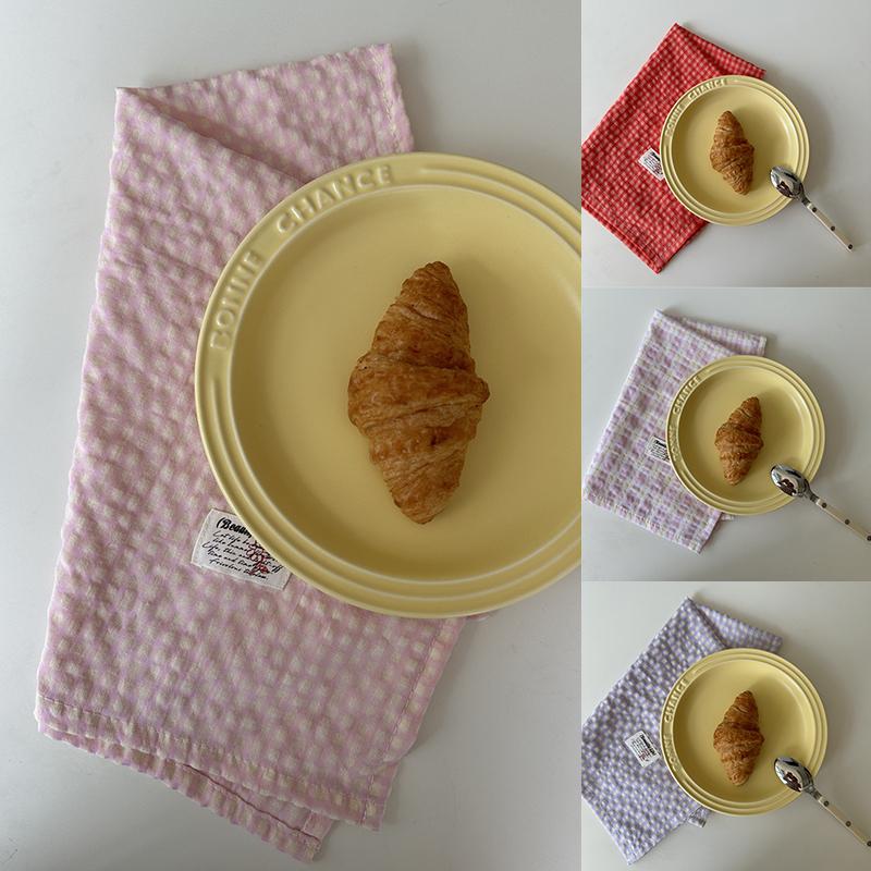 1PC Blogger Same Napkins Table Mat Checkered Tablemats Ins Plaid Tablecloth Home Decoration Accessories 35x50cm