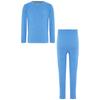 Kids Warm Loungewear Set 2-Piece, Solid Color Thermal Long Sleeve Shirt & Elastic Waist Pants, Sleepwear Winter Underwear