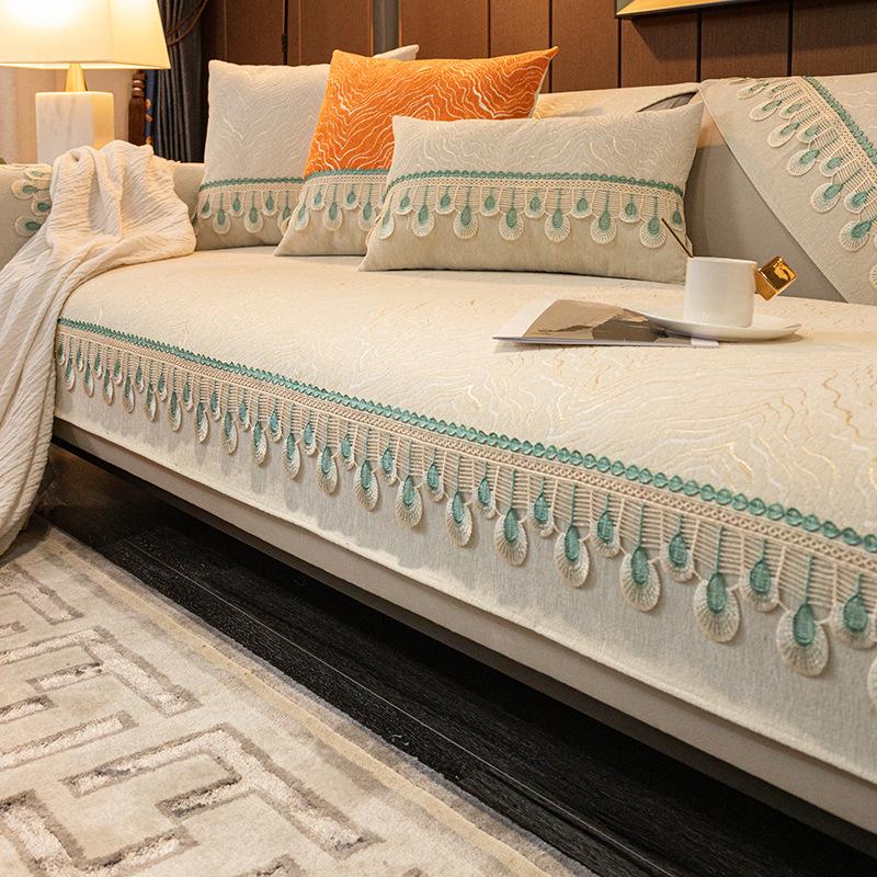 Affordable Luxury Style Modern High-End Leather Sofa Cushion High-Grade Four Seasons General Fabrics Non-Slip Cover Cover Towel