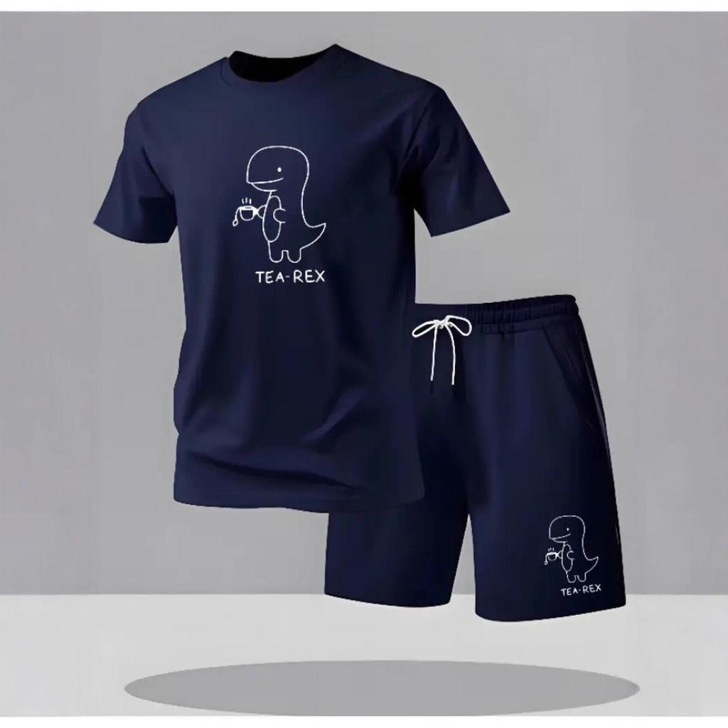 Men's Trendy Casual Summer Sports Set - Handsome Short Sleeve T-shirt Set