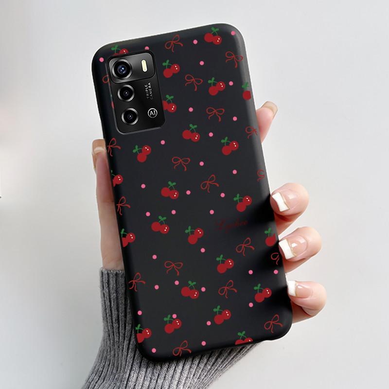 Casing For ZTE Blade A72 4G V40 Vita Phone Case Shell Aesthetic Cute Cat Astronaut Fashion Matte Black Protective Soft TPU Cover
