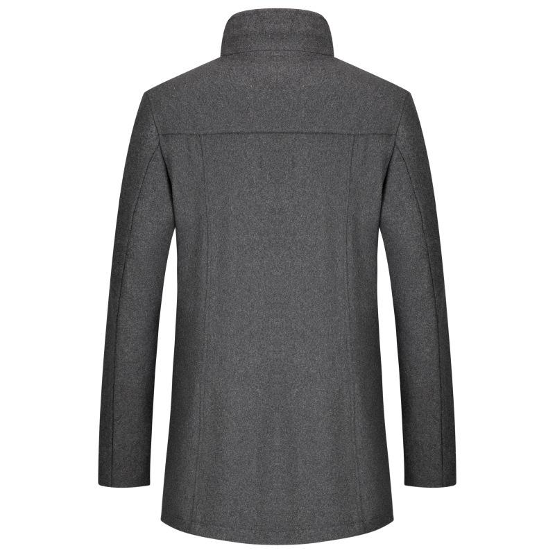 2024 Осень Зима Мужские Шерстяные Пальто Деловой Повседневный Модный Двойной Воротник Пальто Шерстяные Смеси Воротник-стойка Теплые Тренч Куртки Мужские