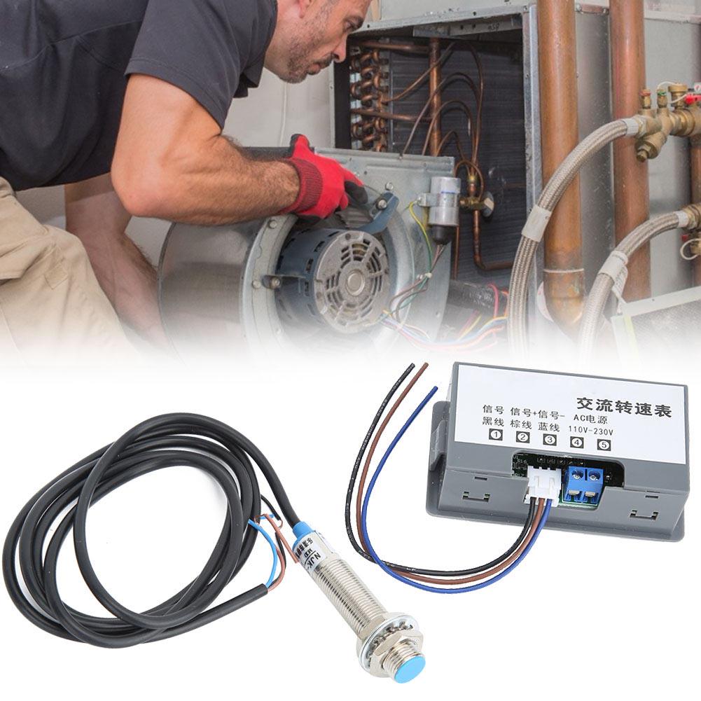 Цифровой измеритель скорости 4-разрядный ламповый дисплей Высокая точность измерения Тахометр AC220V