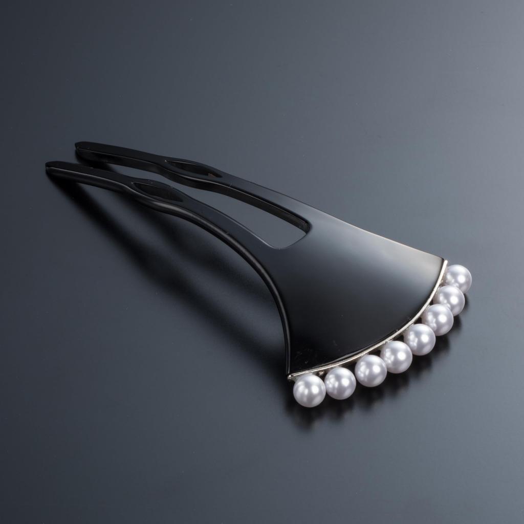 Pearl Hairpin Hair for Entrance and Graduation Kimono Hair Ornament [Sanbi] Ginkgo-Shaped [Small] Ornament, Kanzashi, Ginkgo-Shaped, Ceremonies, (Gold