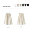 Elegant A-Line Pleated Skirt: New Spring/Summer Style, Elastic Waist, Mid-Length, White