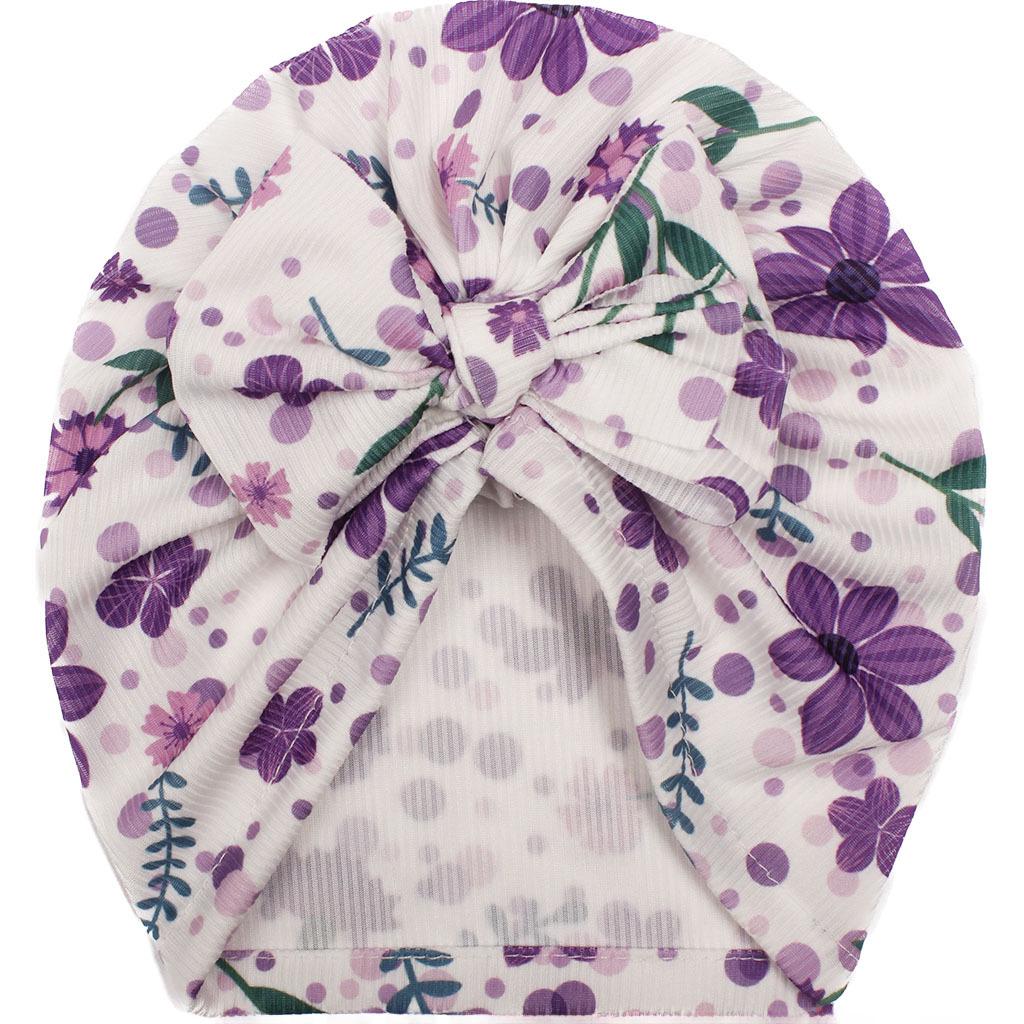 Летняя детская шапочка-бантик с креативным принтом