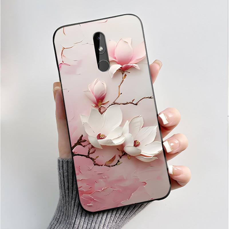 Printing Pattern Case For Nokia 3.2 / Nokia 3 / Nokia 3.1 Capa Coque Soft Silicone Black Shell Cover Cute Flower Cartoon Casing
