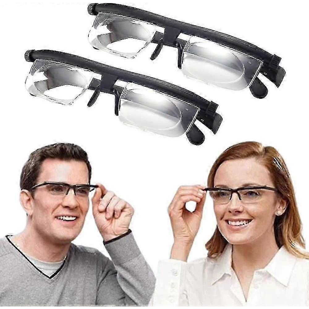 Adjustable Focus Glasses Dial Vision Near And Far Sight, Hd Zoom Adjustable Degree Reading Glasses, Distance Reading Glasses For Men Ladies Elderly (2