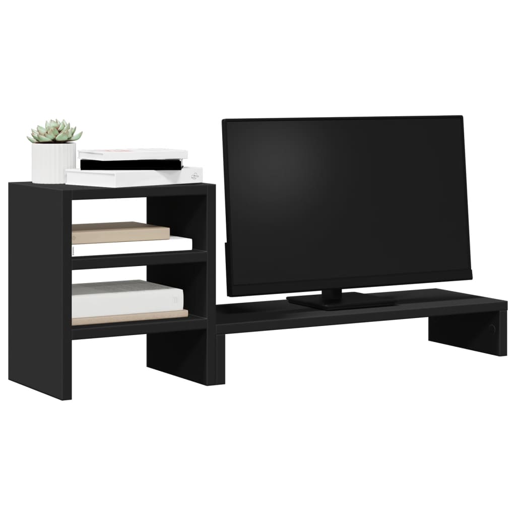 Vidaxl Podstawka Pod Monitor Z Organizerem, Czarna