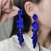 New Long Exaggerated Hanging Earrings for Women Red Blue Color Petals Pendants Female Dangle Earrings Pendientes Mujer