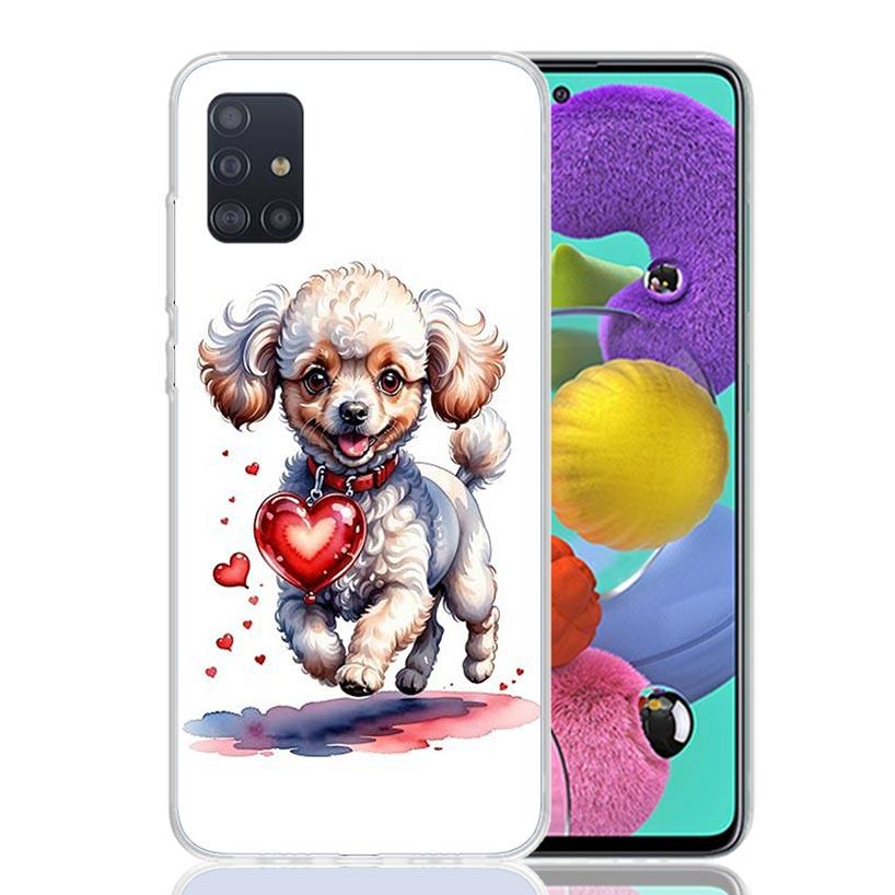Милый Щенок Сердце Собаки Чехол для Телефона Для Samsung Galaxy A52 A32 A22 A12 A02S A50S A30S A51 A31 AA71 Note 20 Ultra 10 S10 Plus Gala