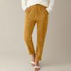 Corduroy Pants For Women Casual Drawstring Elastic High Waist Straight Leg Pants Loose Comfy Trousers With Pockets