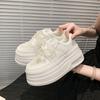 Сетка обувь 2025 весна новая кожаная платформа повседневные маленькие белые туфли женские увеличивающие рост туфли-маффины повседневные спортивные кеды женские