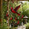 Crystal Bead Wind Chime Graceful Bird Chimes, Chimes for Outside, Metal Three-dimensional Carving Hanging Suncatchers with Pendants Garden Yard Decor
