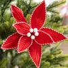 Large Artificial Poinsettia Flower Hanging Christmas Tree Ornaments  Home Decoration