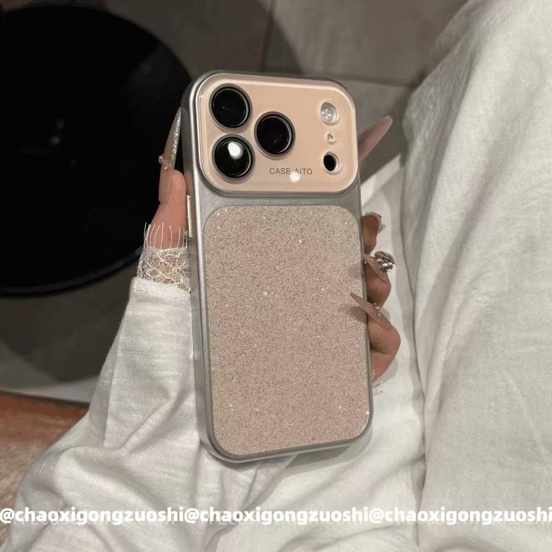 Роскошный чехол для телефона с блестками IPhone 15 16 17 Pro Max Ins Эстетичный Полностью закрывающий Акриловый корпус с дизайном