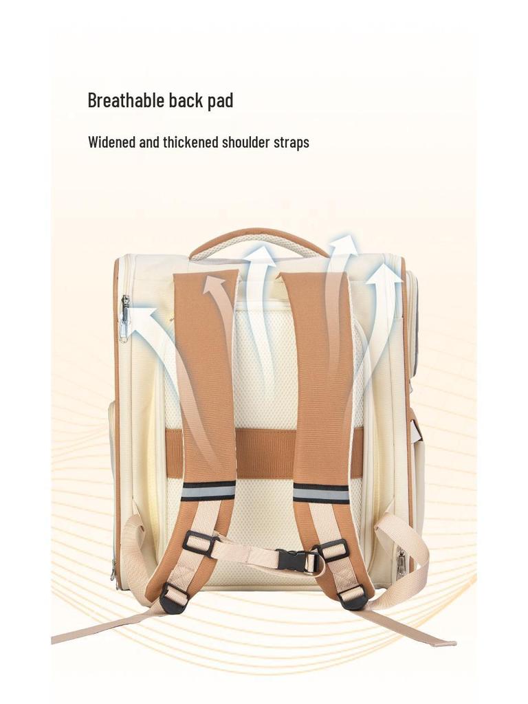 Expandable Large-Capacity Foldable Pet Backpack for Cats and Dogs