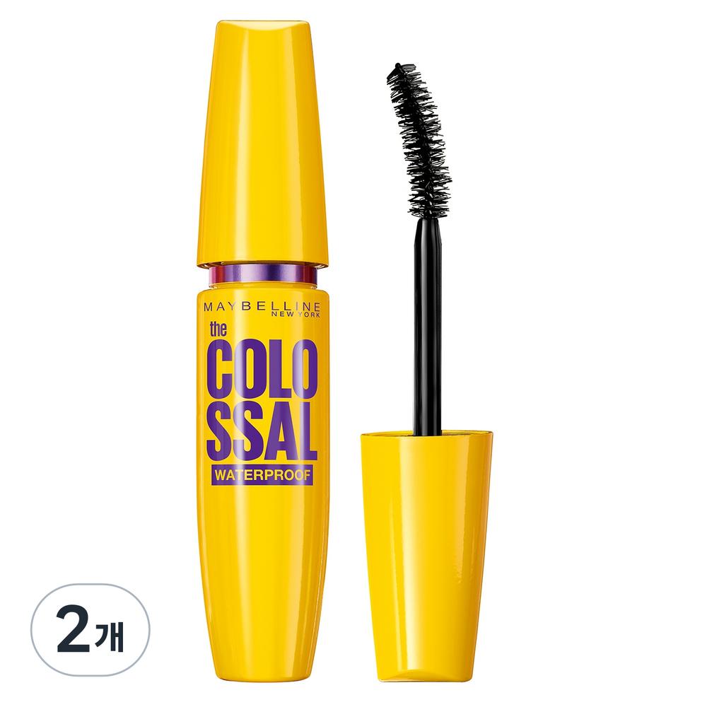 Maybelline Тушь для ресниц New York Colossal Водостойкая 9,2 мл, угольно-черная, 2 шт.