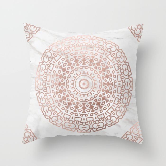 Popular Pink Marble Geometric Series Pillowcases, Home Fabric Sofa Cushion Covers