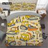 2/3 шт. Простой комплект постельного белья с изображением мультфильмов и машин, высококачественный детский экскаватор, кран, полиэстер, пододеяльник, двуспальный, односпальный, полный размер Queen King Size