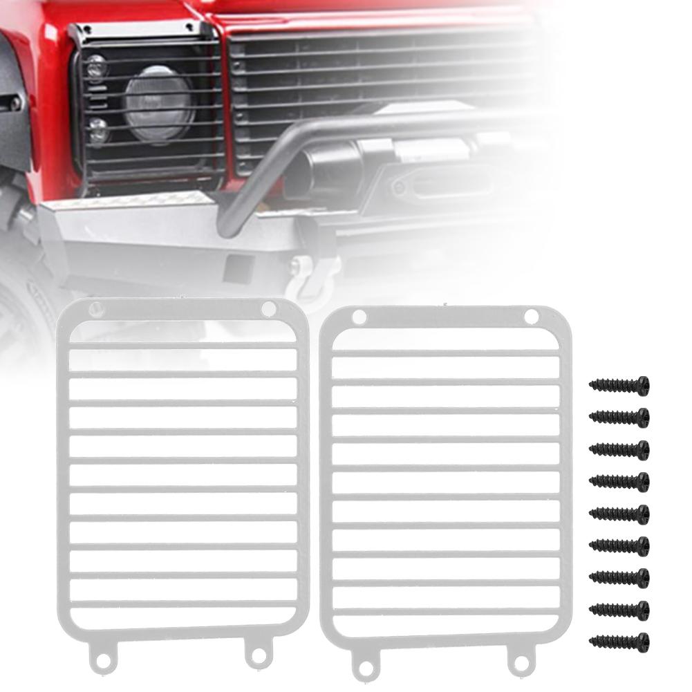 Metal Front Headlight Grille Light Cover for TRAXXAS TRX6 TRX4 1 10 Crawler Car AccessorySilver