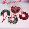 Christmas Jingle Bell Pet Snood: Organza Lace Cat & Dog Collar Scarf