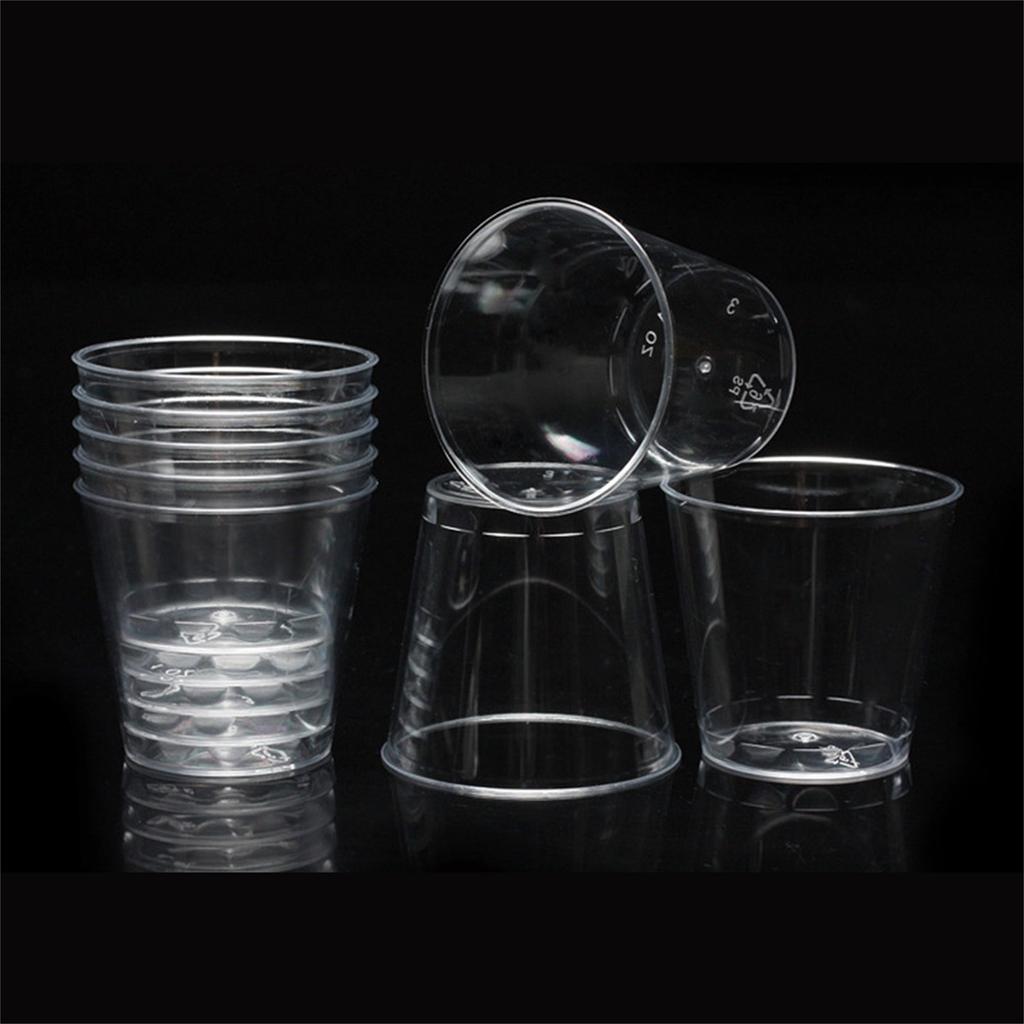Прозрачные пластиковые одноразовые рюмки для вечеринок, желейные чашки, стаканы на день рождения, 50 шт.
