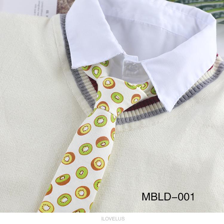 Галстук с рисунком из хлопка, модный повседневный галстук с фруктовым узором 6 см для мужчин и женщин