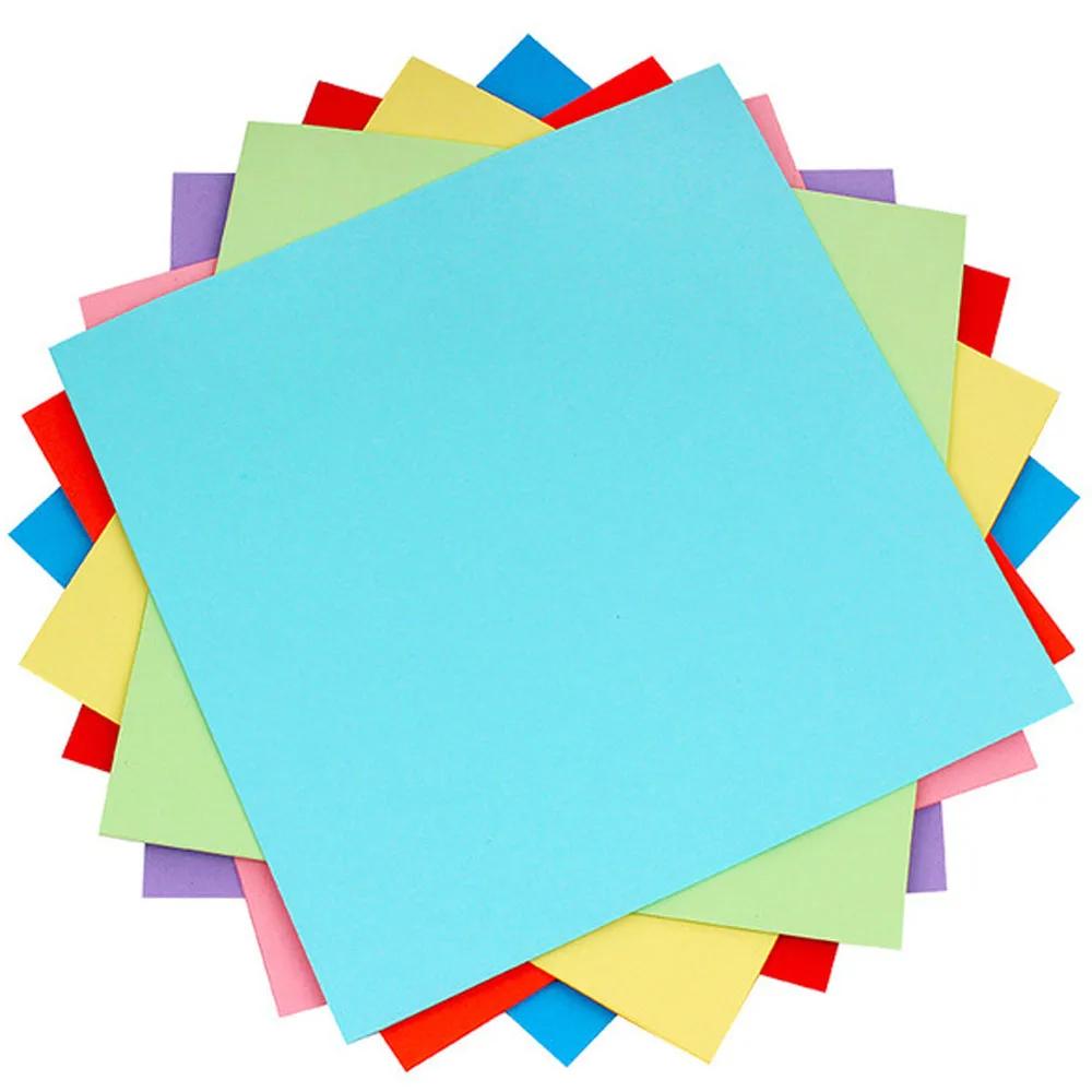 100 шт., бумага для оригами ручной работы для детей, 10 цветов, складная бумага, двухсторонняя бумага для скрапбукинга, многоцветная квадратная бумага